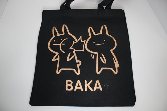 Large canvas bag, "Baka" vinyl pressed, 2 colors